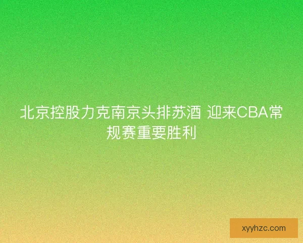 北京控股力克南京头排苏酒 迎来CBA常规赛重要胜利